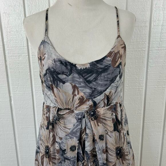 💓sold💓not for sale💓Benetton Women Sleeveless Cotton Floral Maxi Dress Blue Boho - Picture 4 of 8